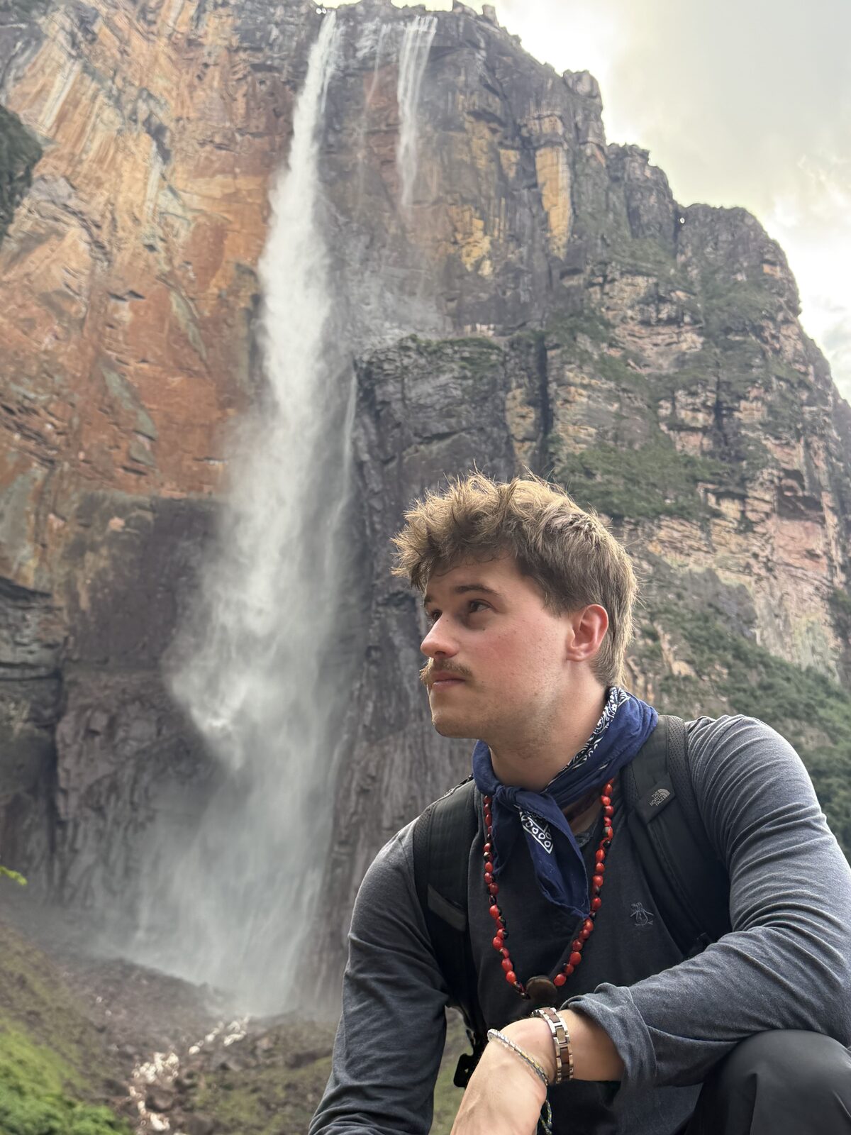 Benito in front of Angel Falls in Venezuela