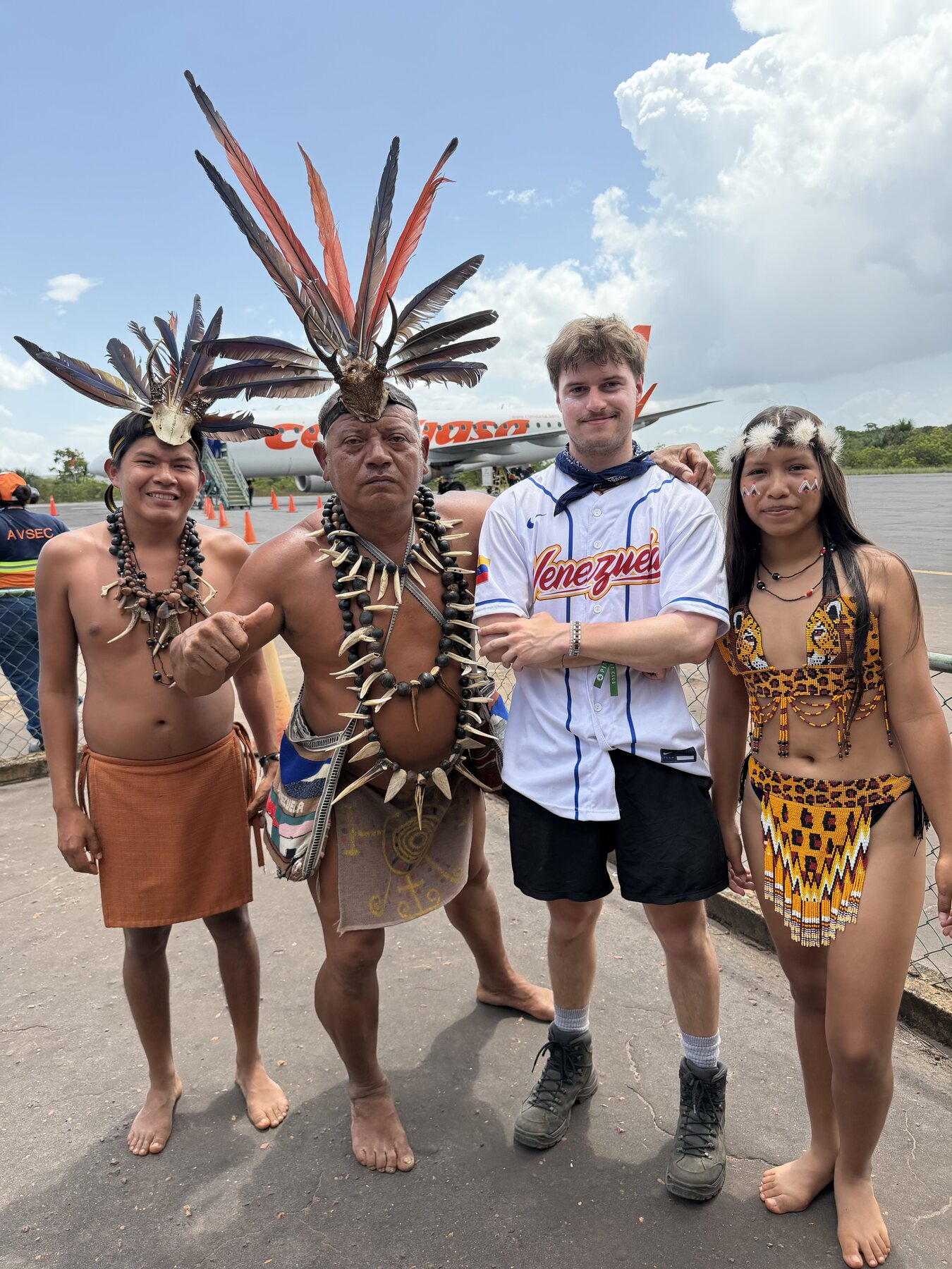 Benito with friends from an Indigenous community in Canaima